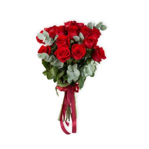 Buchet 19 trandafiri roşii fără ambalaj