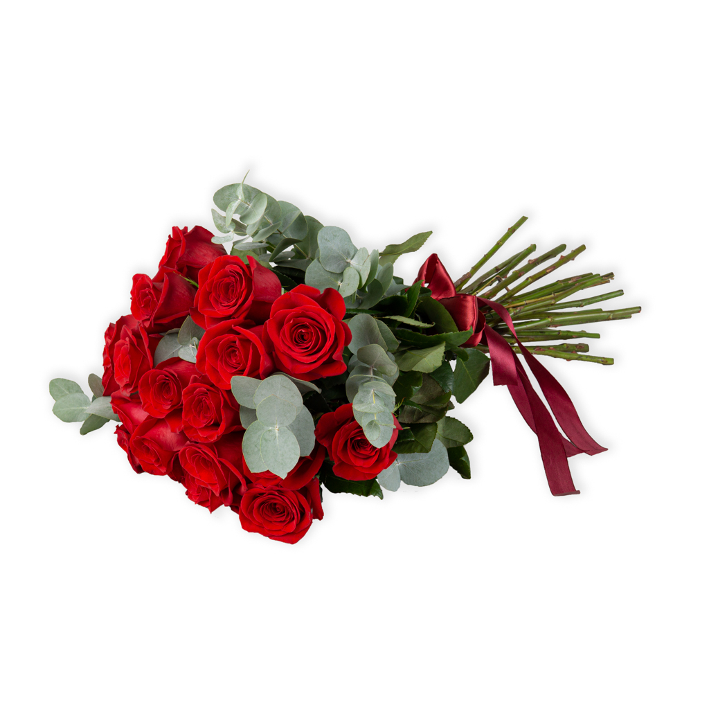 Buchet 19 trandafiri roşii fără ambalaj - imagine 2