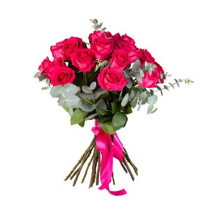 Buchet 19 trandafiri pink fără ambalaj