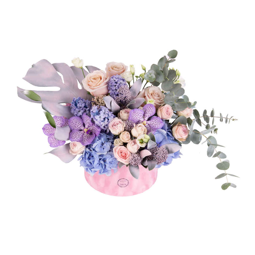 Happy Box mov cu roz