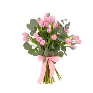 Buchet 25 lalele roz fara ambalaj